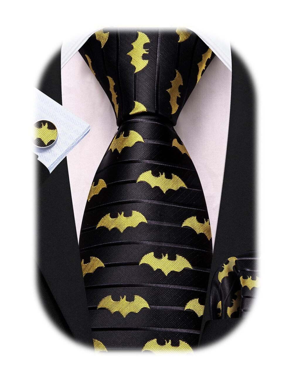 1523 Fun Animal Ties Designer Handkerchief Cufflink WOVEN Casual Necktie